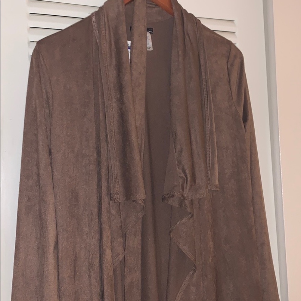 BNWT Faux Suede Waterfall Jacket.